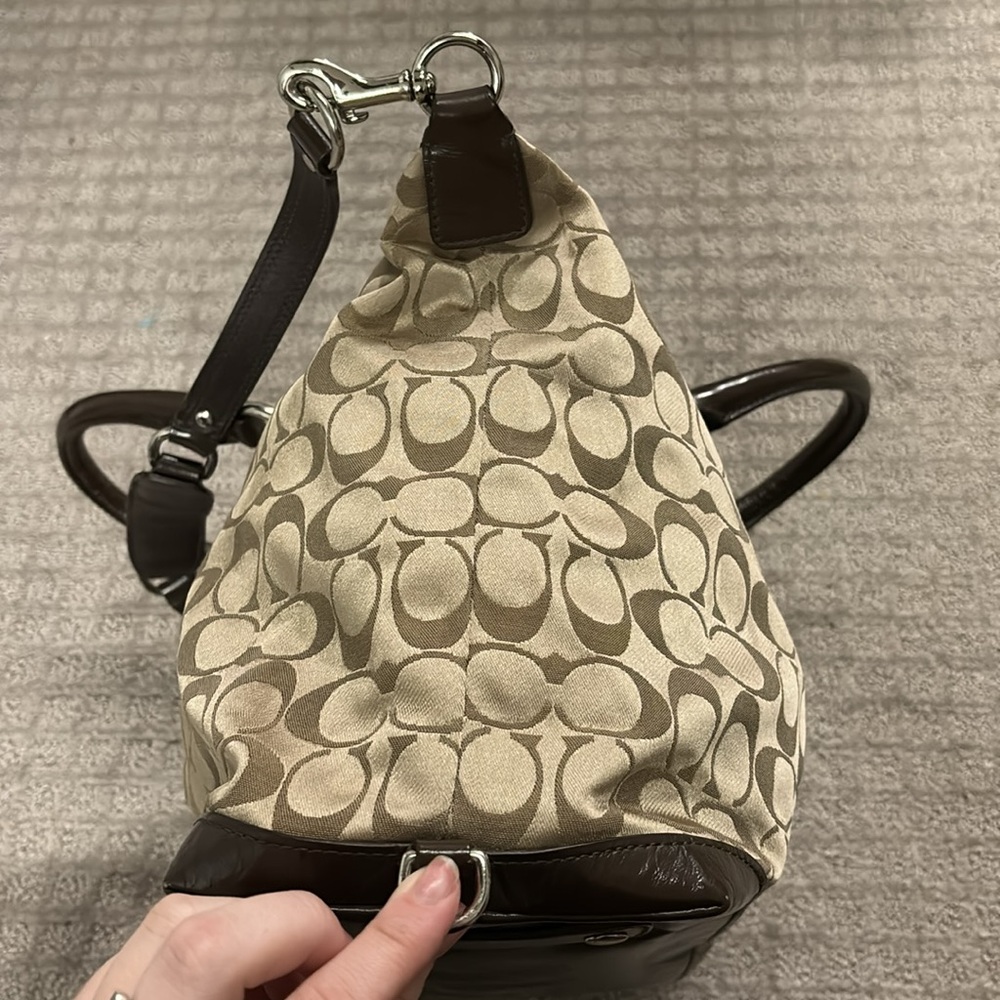 Coach Ashley Large Signature Sateen Satchel Handbag - Picture 7 of 11